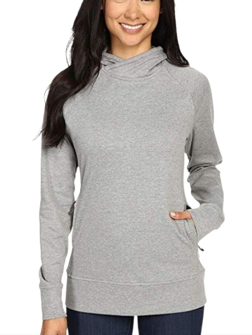 Fjallraven High Coast Hoodie Women Small Grey Kangaroo Pocket Outdoor